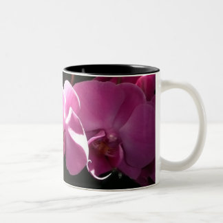 Pink Orchids Two-Tone Coffee Mug
