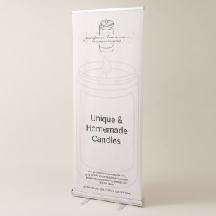Pink Organic Logo Candle Retractable Banner