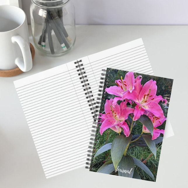 Pink Oriental Lilies Floral Notebook (In Situ)