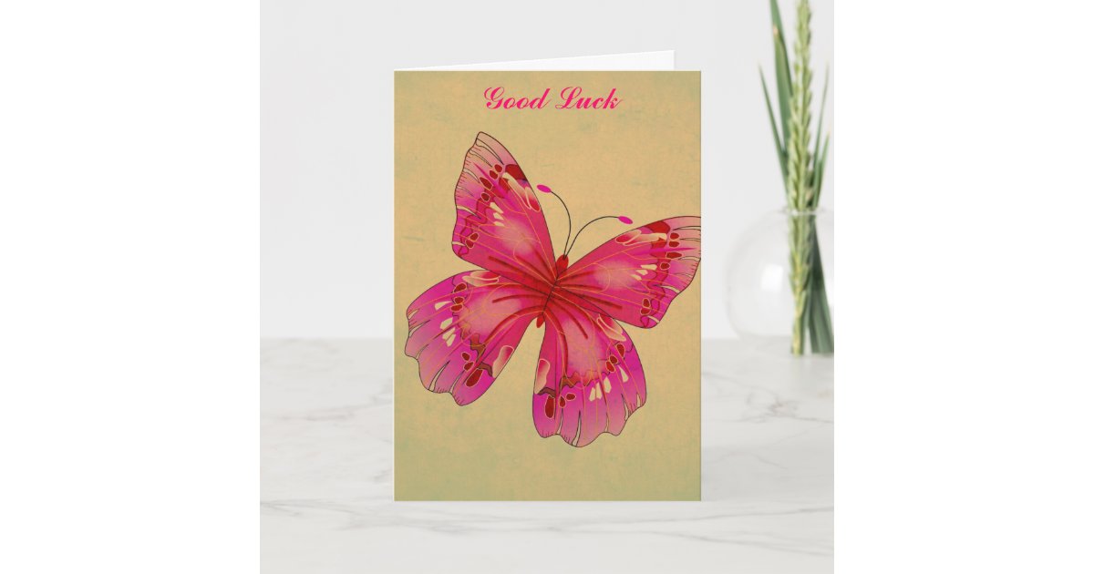 pink victorian butterfly postcard