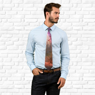 Pink Orion Nebula Cosmic Photo Neck Tie