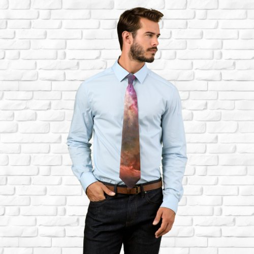 Pink Orion Nebula Cosmic Photo Neck Tie