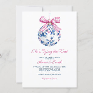 Pink Ornament Chinoiserie Bridal Shower Invitation
