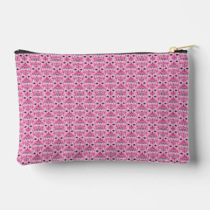 Pink Ornamental Damask Pattern Accessory Pouch