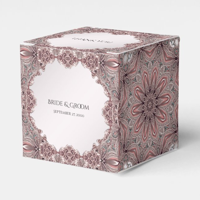 Pink Ornamental Favor Box (Front Side)