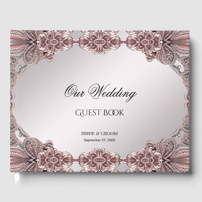 Pink Ornamental Guest Book (Front)