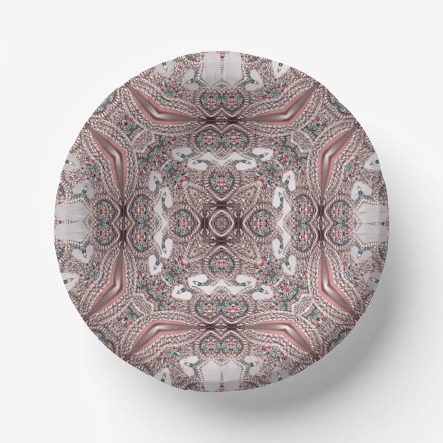 Pink Ornamental Paper Bowls (Front)