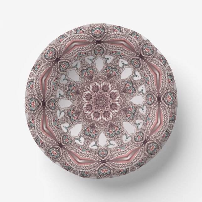 Pink Ornamental Paper Bowls (Front)