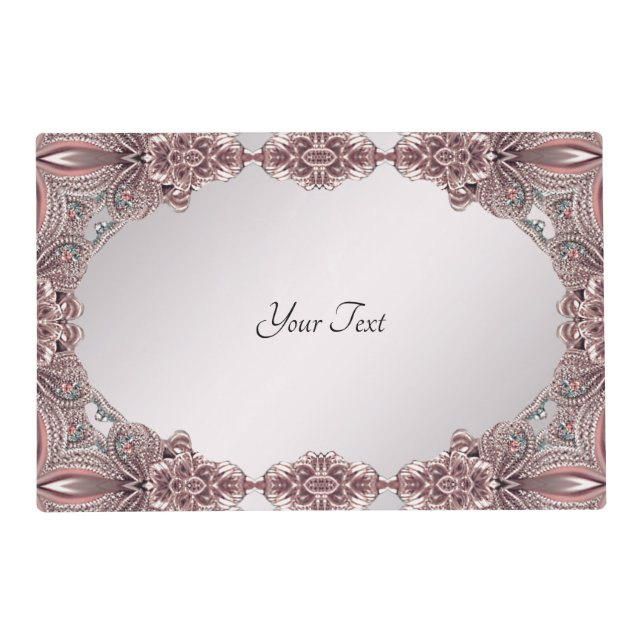 Pink Ornamental Paper Placemat (Front)