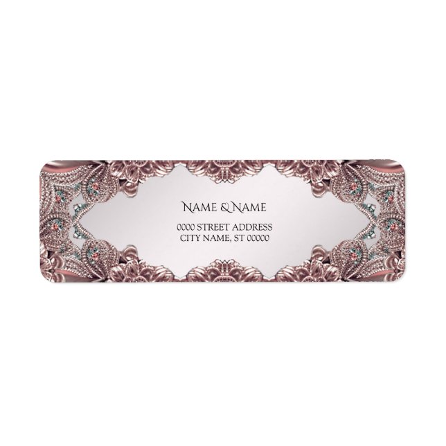 Pink Ornamental Return Address Label (Front)