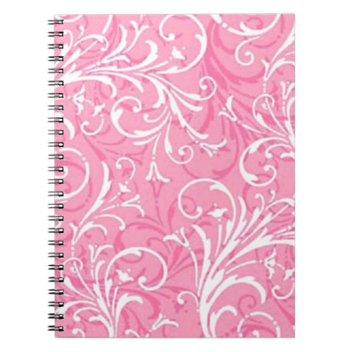 Pink Ornamental Spiral Notebook