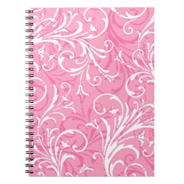 Pink Ornamental Spiral Notebook (Front)