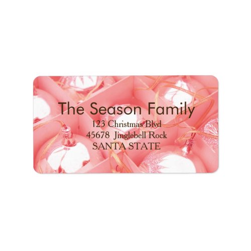 Pink ornaments Holiday Address Label