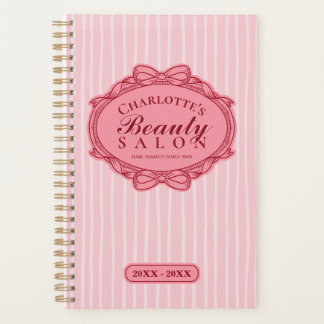 Pink Ornate Bow Frame Beauty Salon Appointment Planner