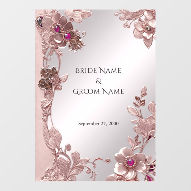 Pink Ornate Floral Decal (Front)