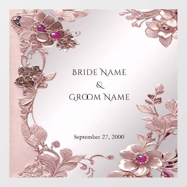 Pink Ornate Floral Floor Decal (Front)