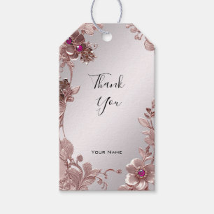 Pink Ornate Floral Gift Tag