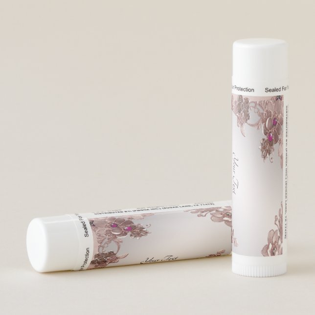 Pink Ornate Floral Lip Balm (Rotated Right)