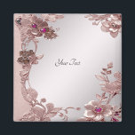 Pink Ornate Floral Magnet<br><div class="desc">Beautiful Pink Ornate Floral Magnet</div>