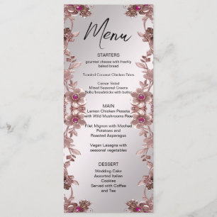 Pink Ornate Floral Menu