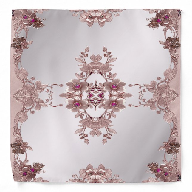 Pink Ornate Modern Bandana (Front)