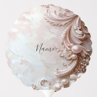 Pink Ornate Pearl and Floral Balloon