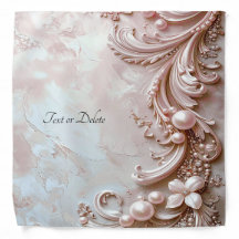 Pink Ornate Pearl and Floral Bandana