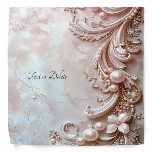 Pink Ornate Pearl and Floral Bandana