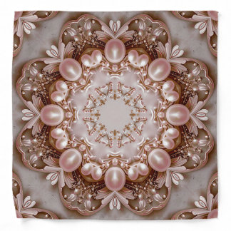 Pink Ornate Pearl and Floral Bandana