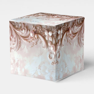 Pink Ornate Pearl and Floral Favor Box