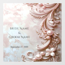 Pink Ornate Pearl and Floral Floor Decal