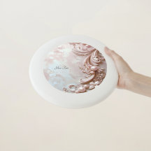 Pink Ornate Pearl and Floral Frisbee
