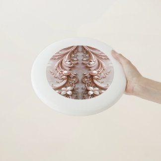 Pink Ornate Pearl and Floral Frisbee