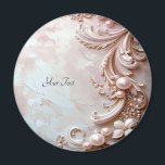Pink Ornate Pearl and Floral Magnet<br><div class="desc">Beautiful Pink Ornate Pearl and Floral Magnet</div>