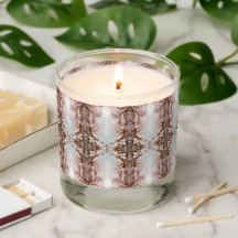 Pink Ornate Pearl and Floral Scented Jar Candle