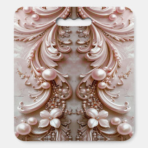 Pink Ornate Pearl and Floral Stadium Seat Cushion