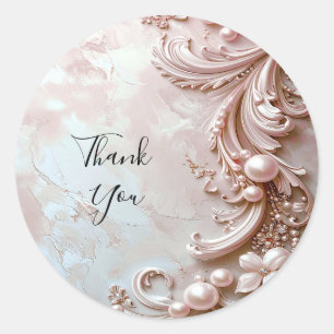 Pink Ornate Pearl and Floral Sticker