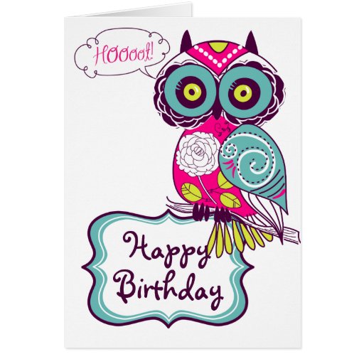 Lovely 88 Happy Birthday Card Owl