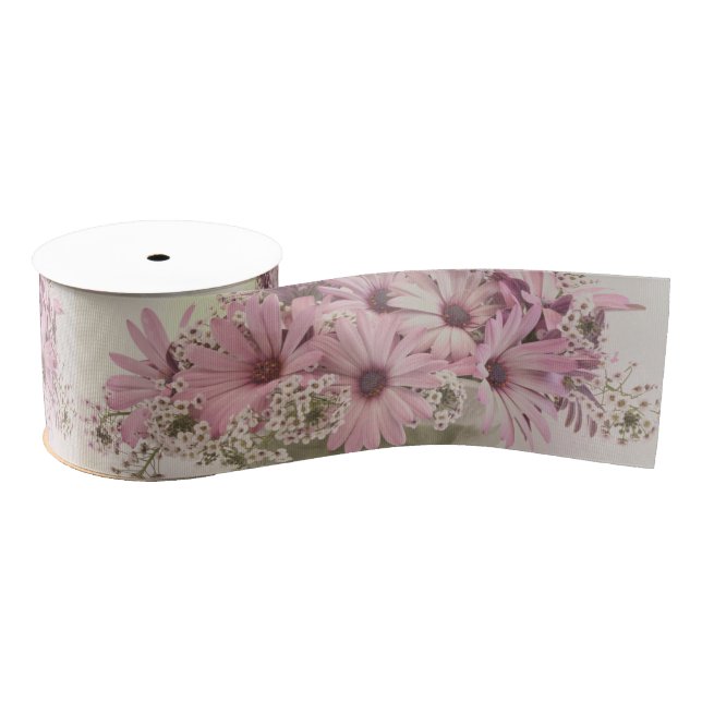 Pink Osteospernum Grosgrain Ribbon (Spool)