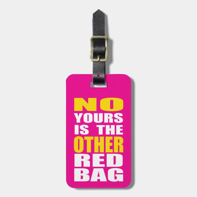 Pink Other Red Bag Luggage Tag (Front Vertical)