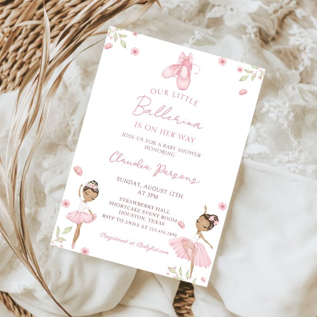 Pink Our Little Ballerina Baby Shower Invitation (Creator Uploaded)