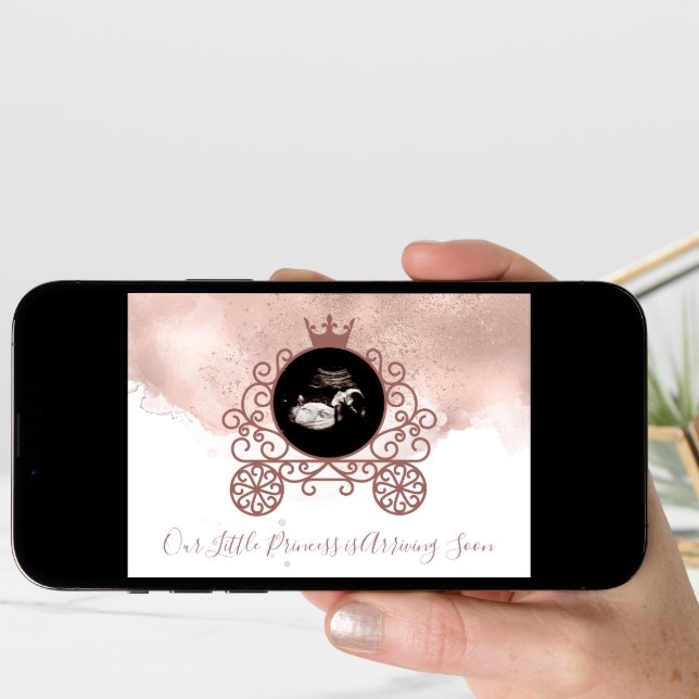 Pink Our Little Princess Arriving Soon Pregnancy   Announcement (Front Digital)