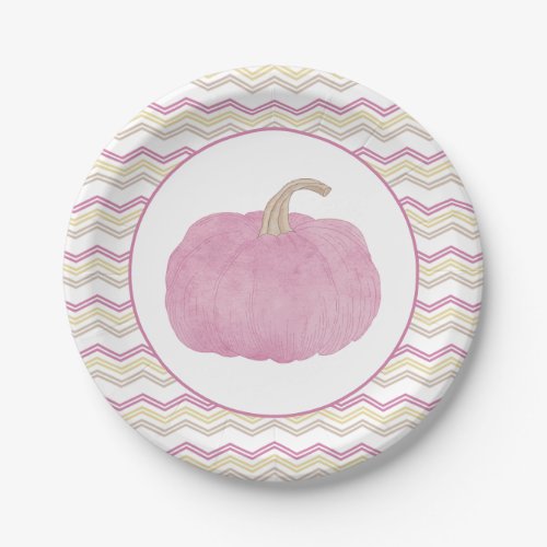 Pink Our Little Pumpkin Paper Plates