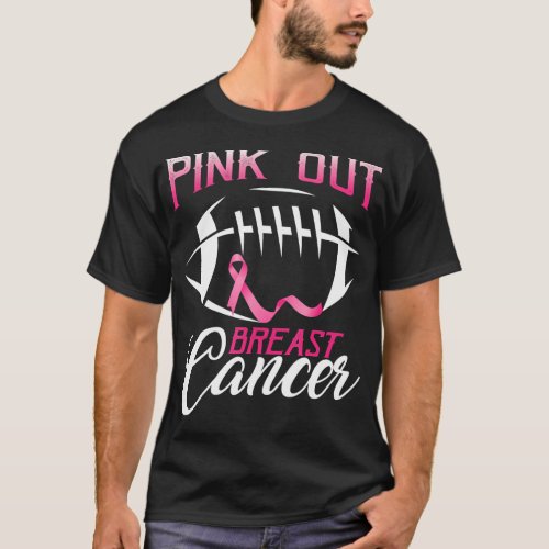 Pink Ous Breast Cancer Football T_Shirt