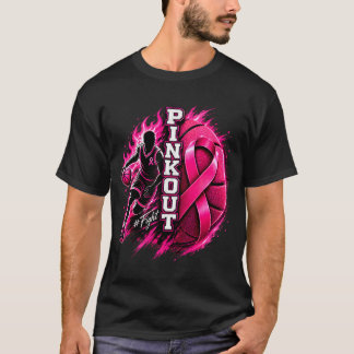 Pink out basketball breast cancer awareness month T-Shirt