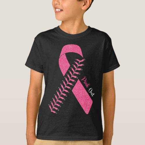 Pink Out Breast Cancer Awareness Baseball Ball am T_Shirt