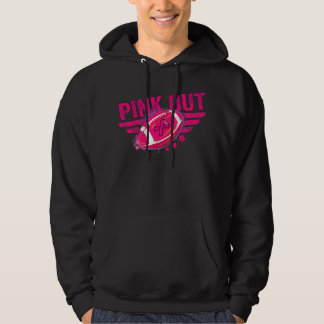 Pink Out Breast Cancer Awareness Football Breast C Hoodie