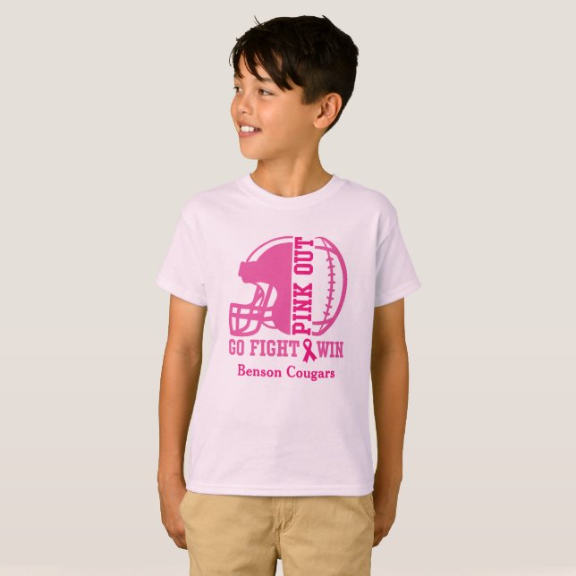Pink Out Breast Cancer Awareness Football  T-Shirt (Front Full)