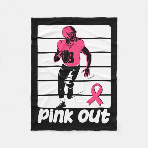 Pink Out Breast Cancer Awareness Survivor Football Fleece Blanket