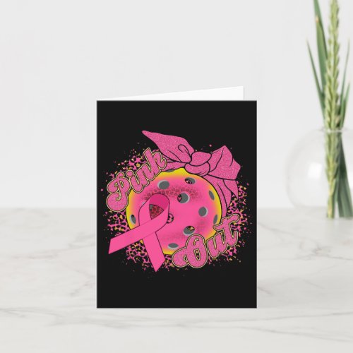 Pink Out Breast Cancer Leopard Pickleball Ball Pin Card